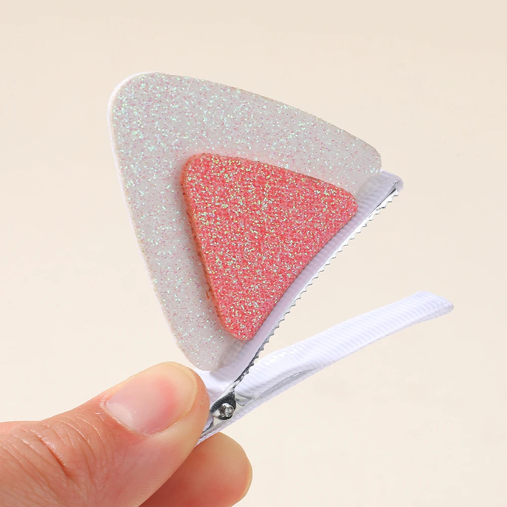 2pcs/set Cute Reversible Sequin Cat Ear Hairpin for Girls Lovely Anime Hair Clip Cartoon Headdress Cosplay Hair Accessories Gift