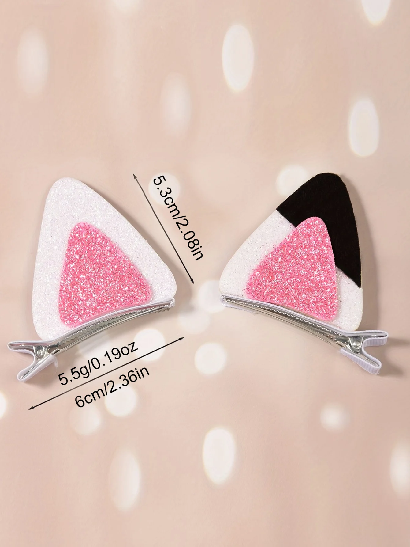 2pcs/set Cute Reversible Sequin Cat Ear Hairpin for Girls Lovely Anime Hair Clip Cartoon Headdress Cosplay Hair Accessories Gift