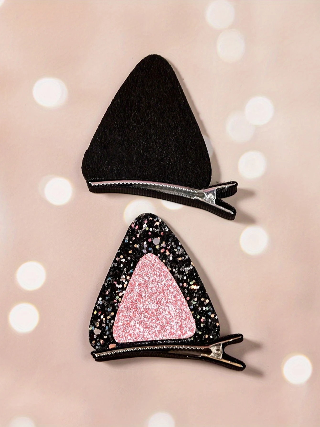 2pcs/set Cute Reversible Sequin Cat Ear Hairpin for Girls Lovely Anime Hair Clip Cartoon Headdress Cosplay Hair Accessories Gift