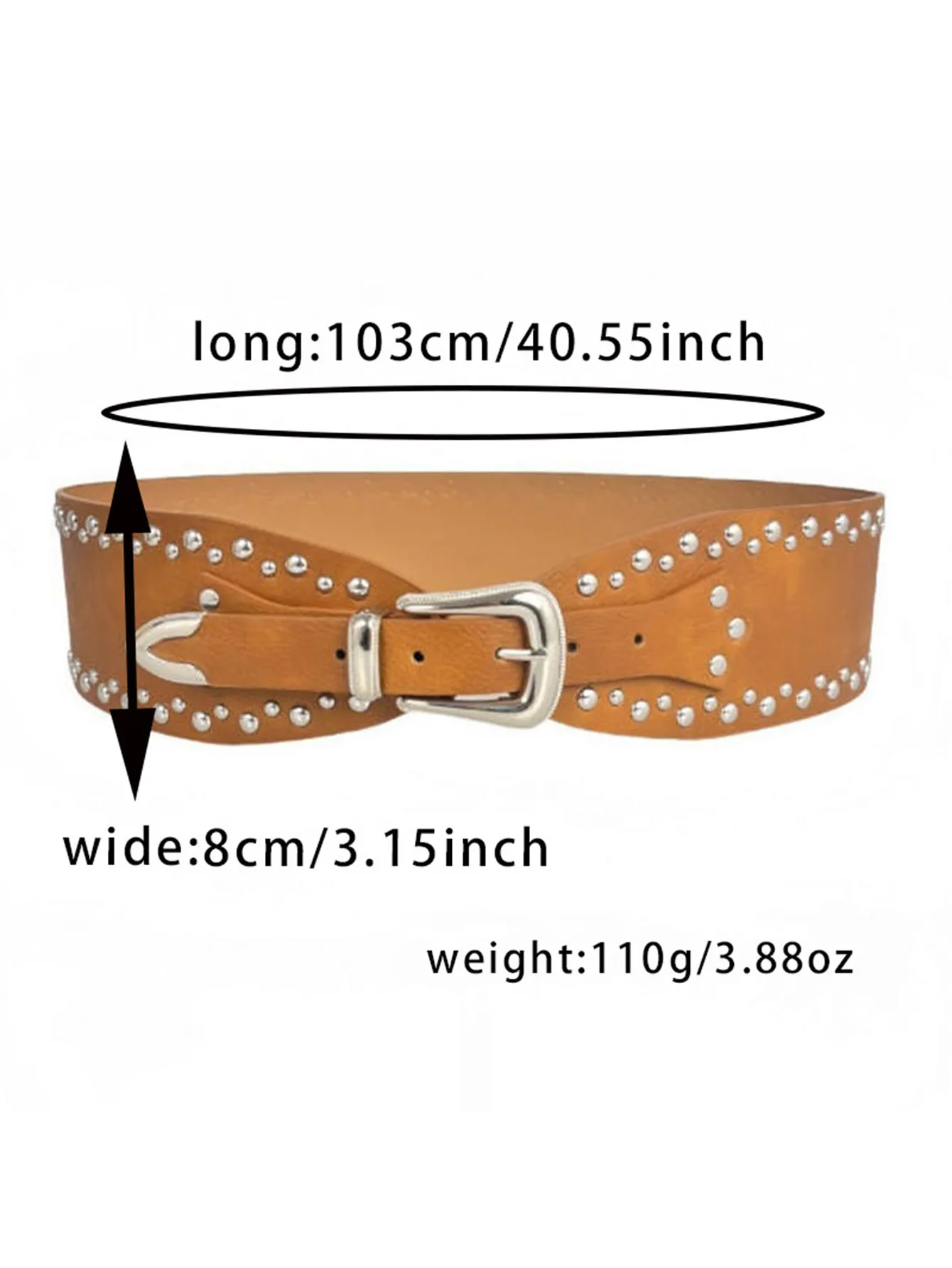 1 piece ladies' waist belt; sexy rivet wide belt for women; American Western heavy-duty design sense waistband; personal fashion