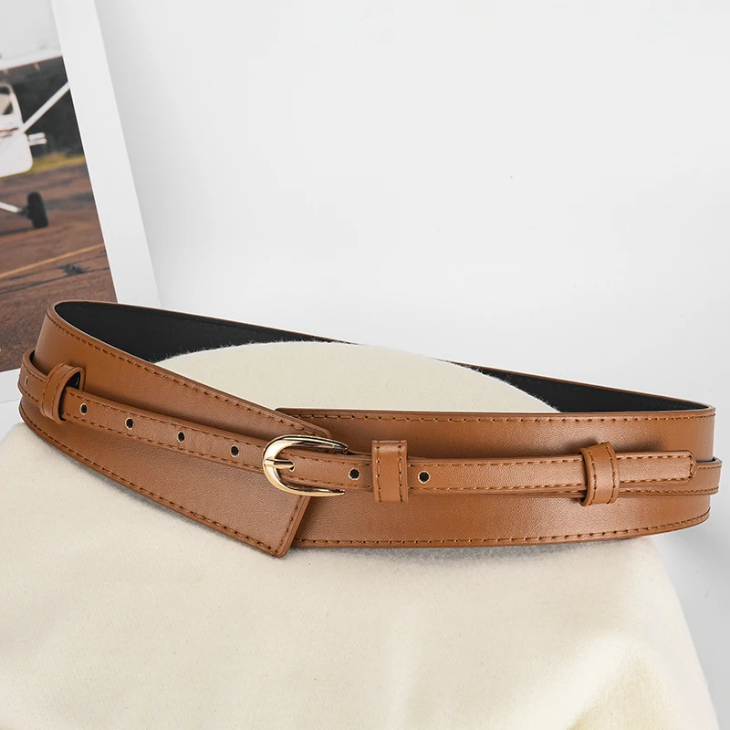 Women's U-shaped Pin Buckle Removable PU Belt Fashionable With Jeans Wide-leg Pants Personalized Women's Waist Accessories