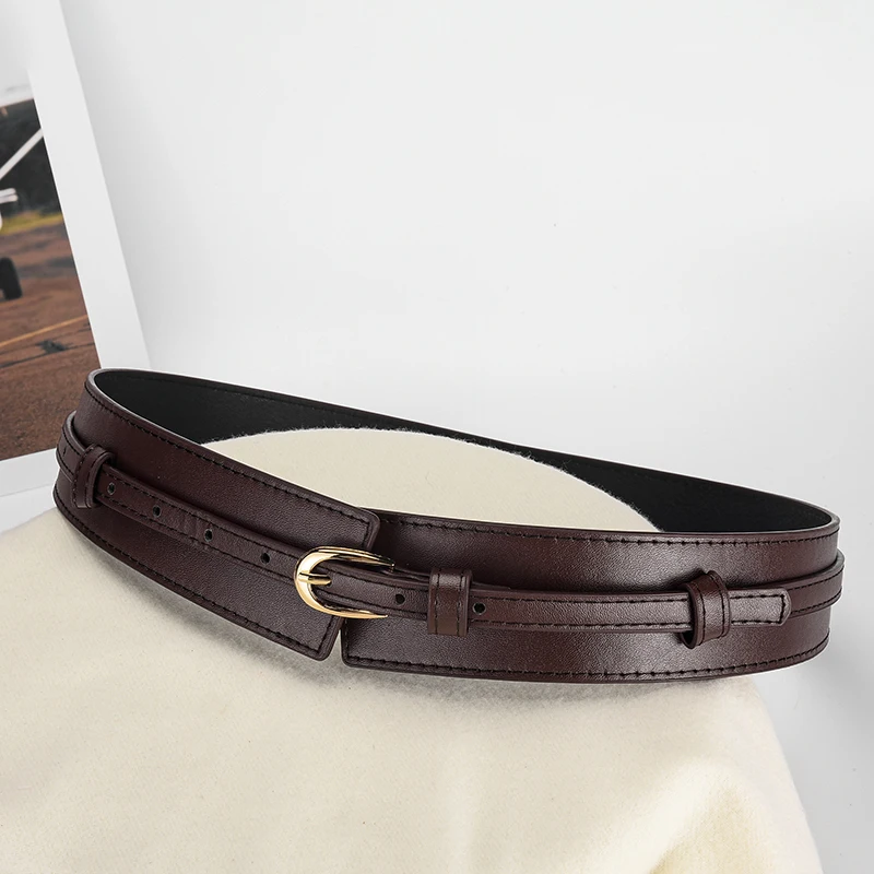 Women's U-shaped Pin Buckle Removable PU Belt Fashionable With Jeans Wide-leg Pants Personalized Women's Waist Accessories