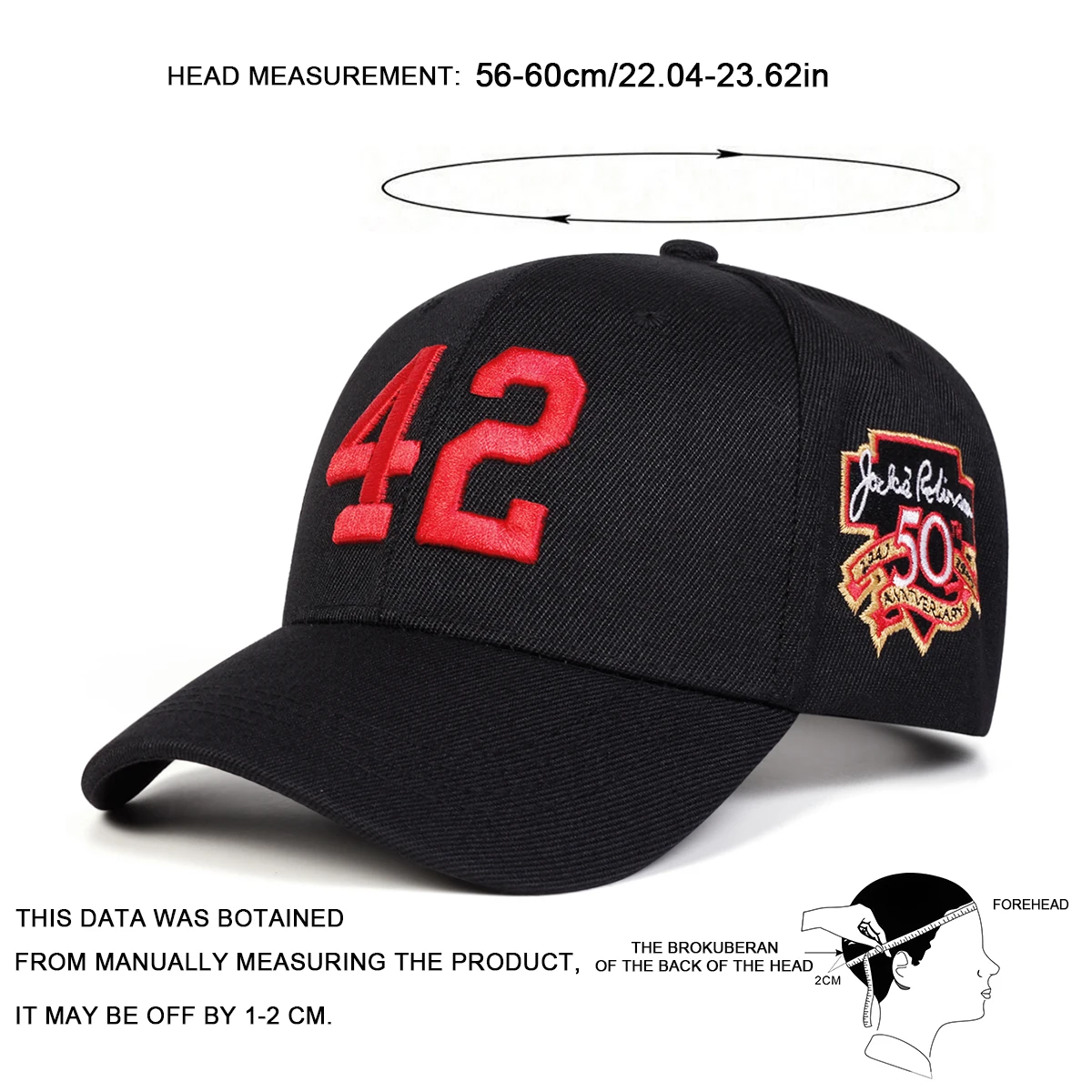 Unisex 42 Letter Embroidery Baseball Caps Spring Autumn Outdoor Adjustable Casual Hats Sunscreen Hat Sports Cap