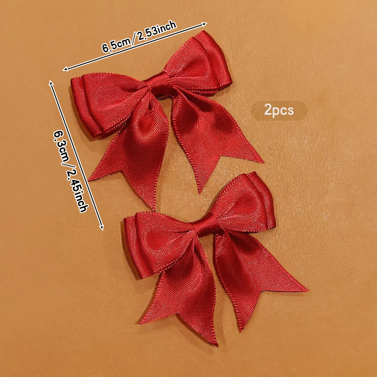 2 sweet and versatile temperament simple red bow hair clips suitable for daily hair accessories