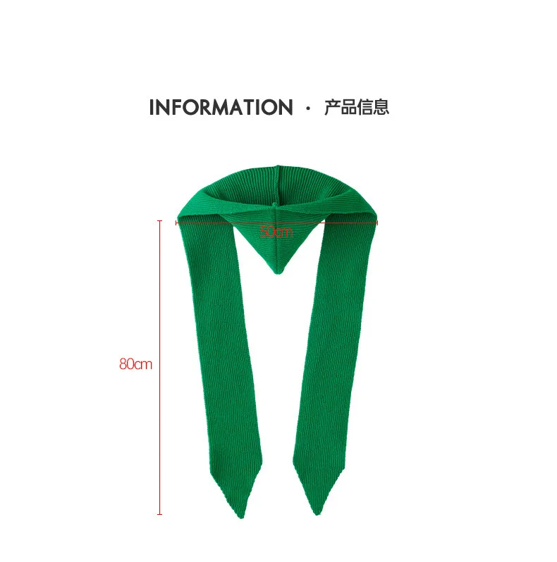 Fashion Design Decorate Casual Hat Scarf Women Autumn Winter Korean Version Shawl Beanie Warm Striped Wool Knitted Female
