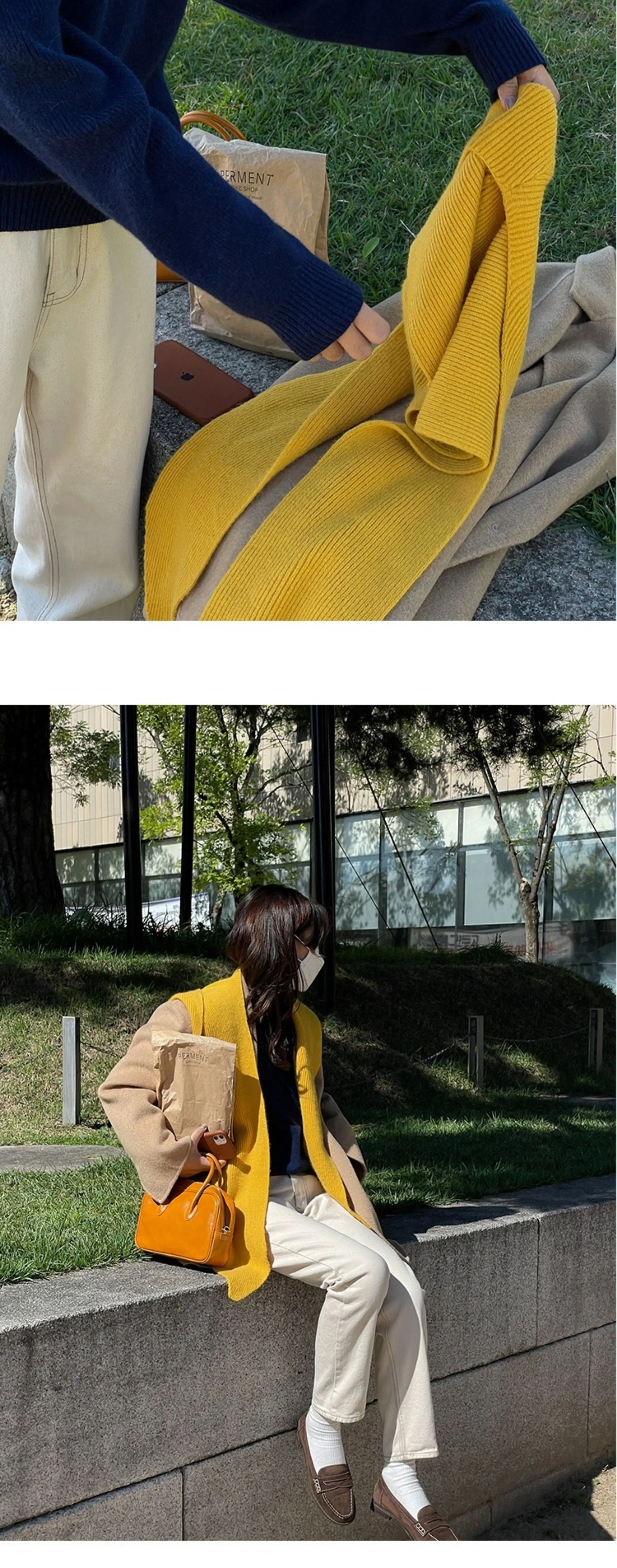 Fashion Design Decorate Casual Hat Scarf Women Autumn Winter Korean Version Shawl Beanie Warm Striped Wool Knitted Female