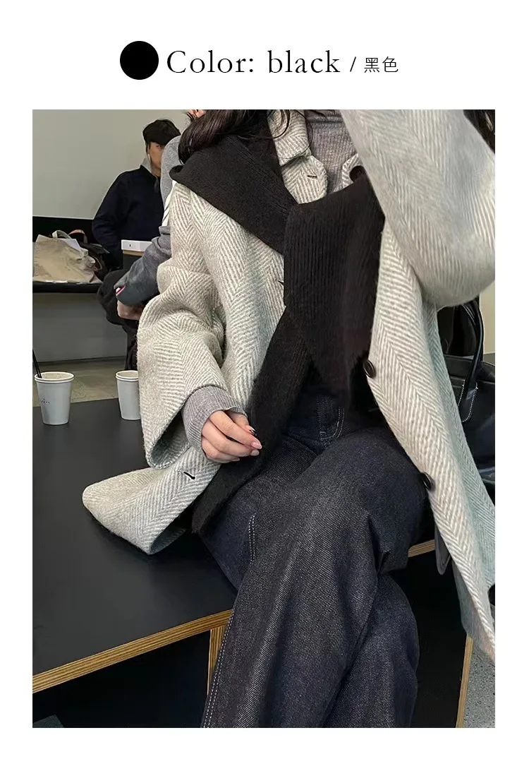 Fashion Design Decorate Casual Hat Scarf Women Autumn Winter Korean Version Shawl Beanie Warm Striped Wool Knitted Female