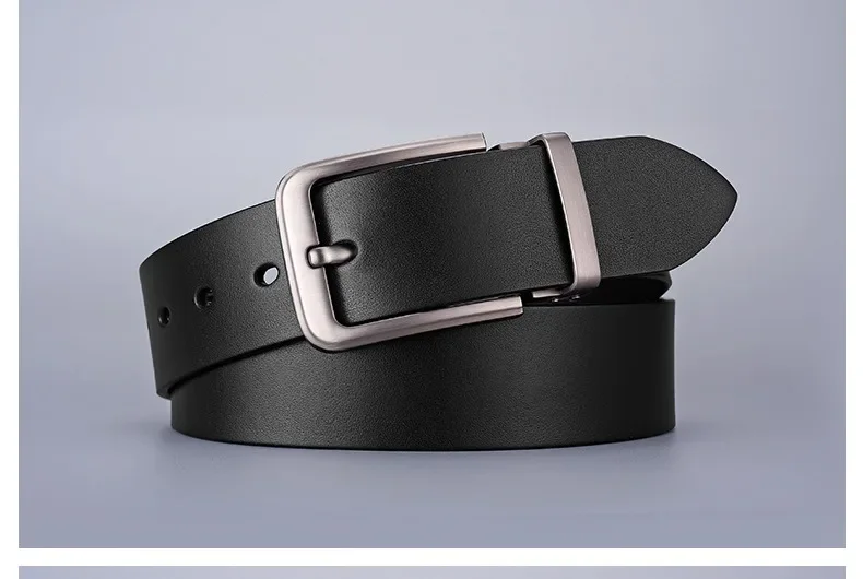 Adult Luxury Brand Jeans Business Waist Male Strap Brand Fashion Metal Alloy Pin Buckle 120 130 140cm Leather Cowhide Men's Belt