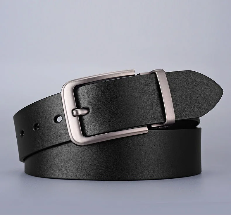 Adult Luxury Brand Jeans Business Waist Male Strap Brand Fashion Metal Alloy Pin Buckle 120 130 140cm Leather Cowhide Men's Belt