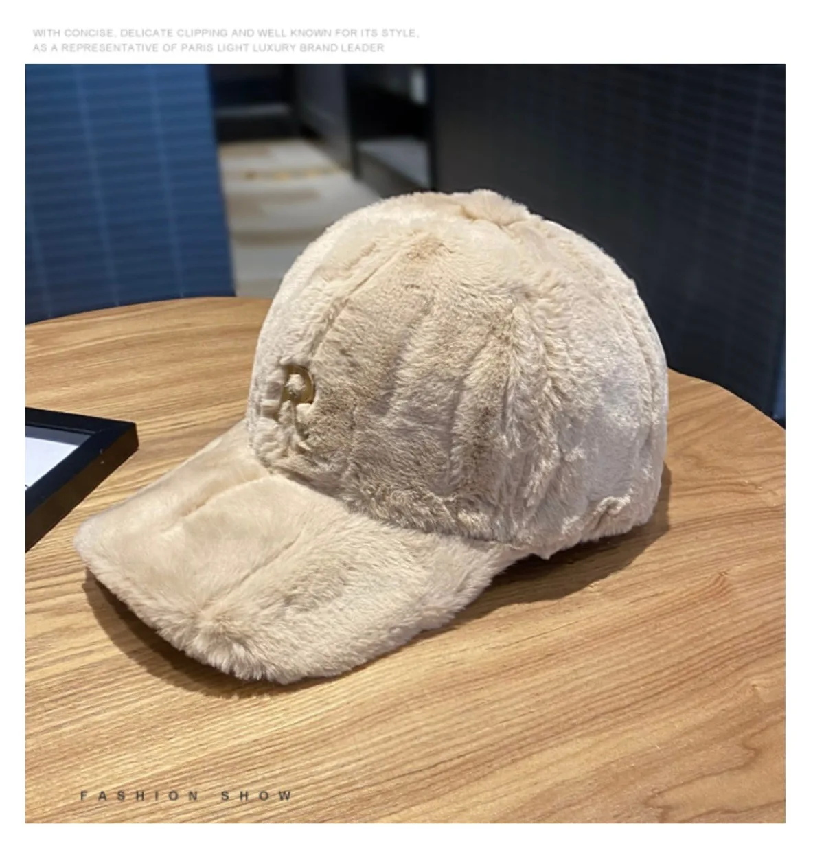 Autumn Winter Baseball Cap Hats For Women Faux Thickened Warm Plush Snapback Cap Metal Letter Fashion Accessories New