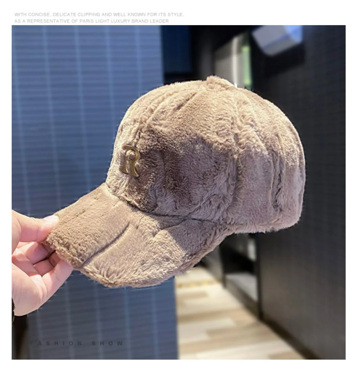 Autumn Winter Baseball Cap Hats For Women Faux Thickened Warm Plush Snapback Cap Metal Letter Fashion Accessories New