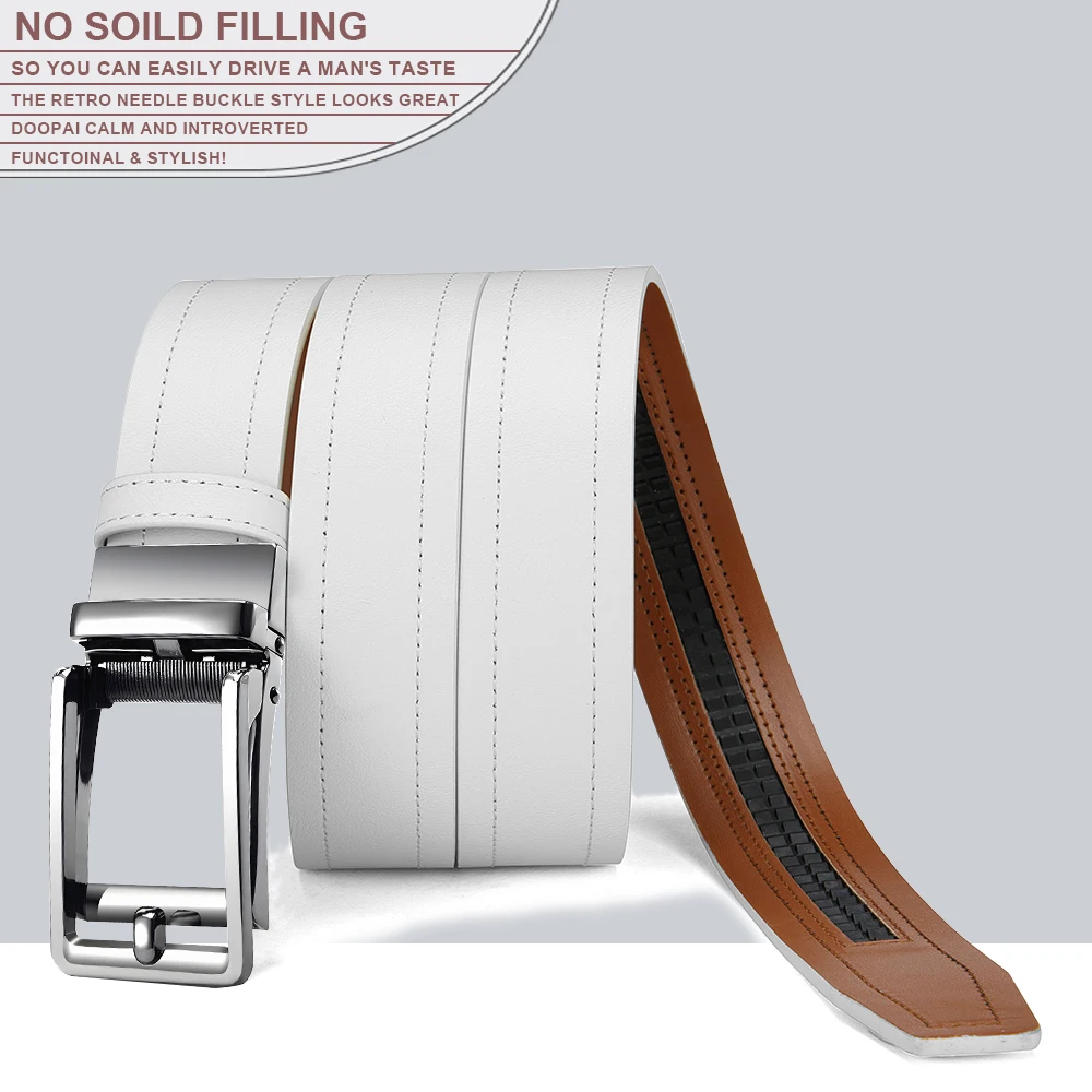 Men's Fashionable Leather Belt Men's High-quality Leather Belt Business Automatic Buckle Ratchet Belt Randomly Adjustable