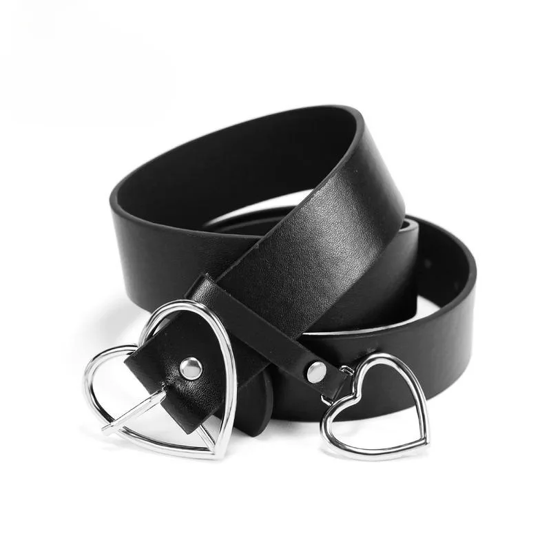 1pc New Sweetheart Buckle with Adjustable Ladies Heart-shaped Thin Belt High Quality Punk Fashion Belts