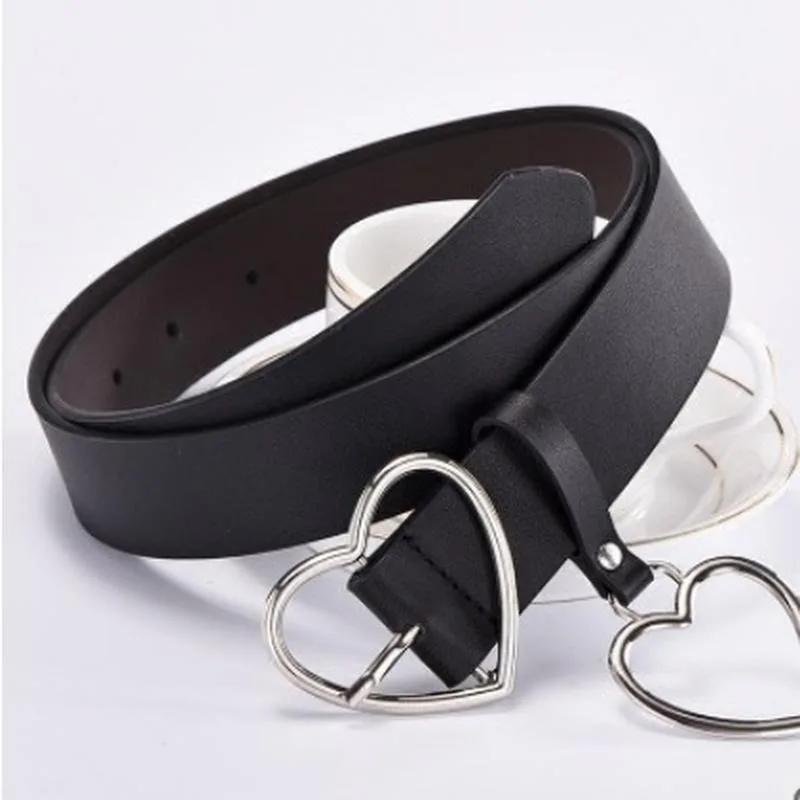 1pc New Sweetheart Buckle with Adjustable Ladies Heart-shaped Thin Belt High Quality Punk Fashion Belts