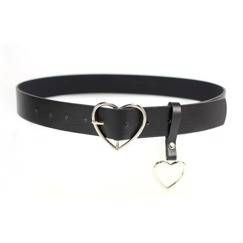 1pc New Sweetheart Buckle with Adjustable Ladies Heart-shaped Thin Belt High Quality Punk Fashion Belts