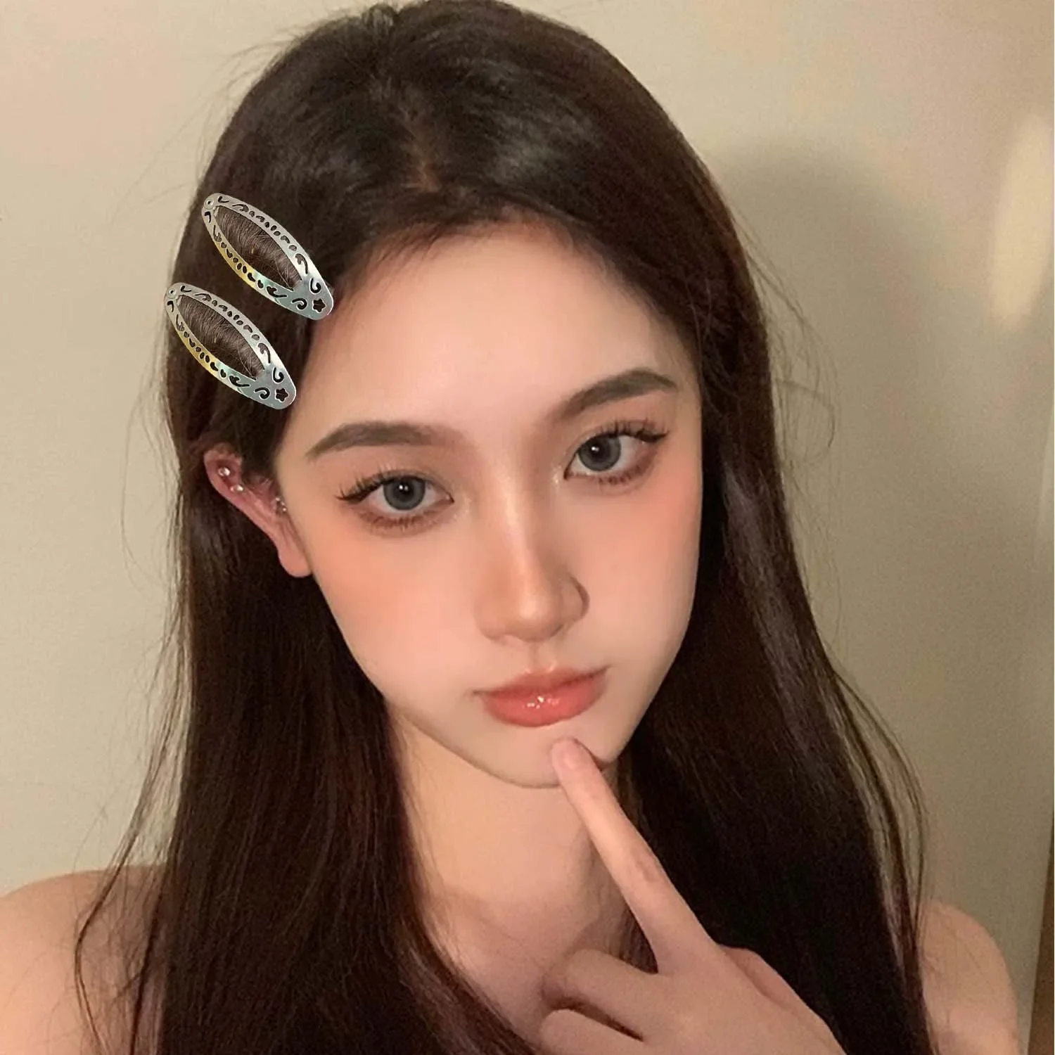 Punk Hollow Out Hairpin Y2K Vintage Geometric Hair Clips Silver Metal BB Clips Korean Barrette Gothic Girl Side Hair Accessories
