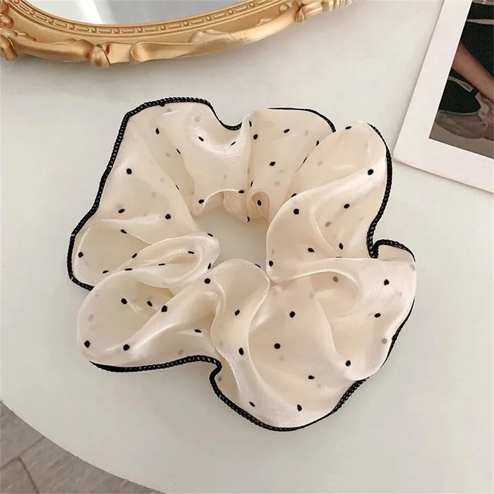 3Pcs/set Minimalist Sweet Fabric Hair Ties for Women Floral Polka Dot Printed Hair Scrunchies with Elastic Hair Accessories