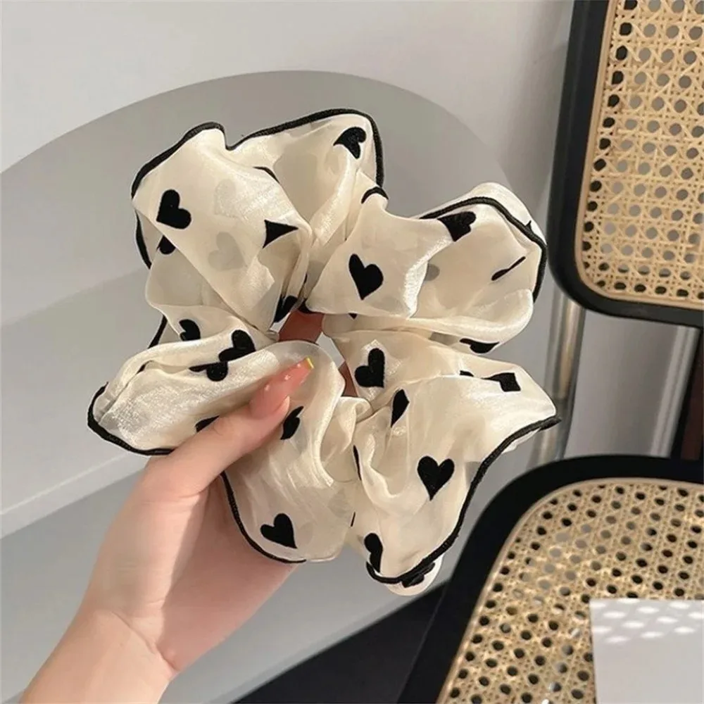3Pcs/set Minimalist Sweet Fabric Hair Ties for Women Floral Polka Dot Printed Hair Scrunchies with Elastic Hair Accessories
