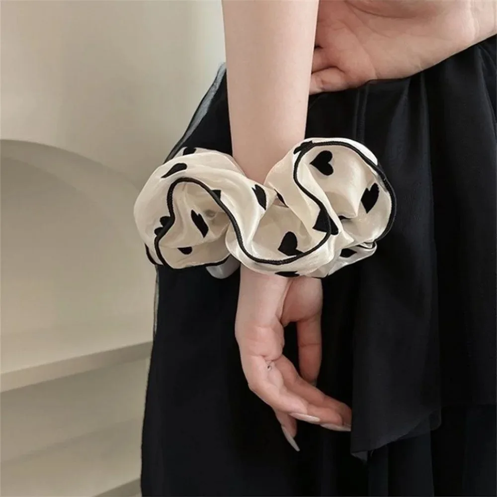 3Pcs/set Minimalist Sweet Fabric Hair Ties for Women Floral Polka Dot Printed Hair Scrunchies with Elastic Hair Accessories