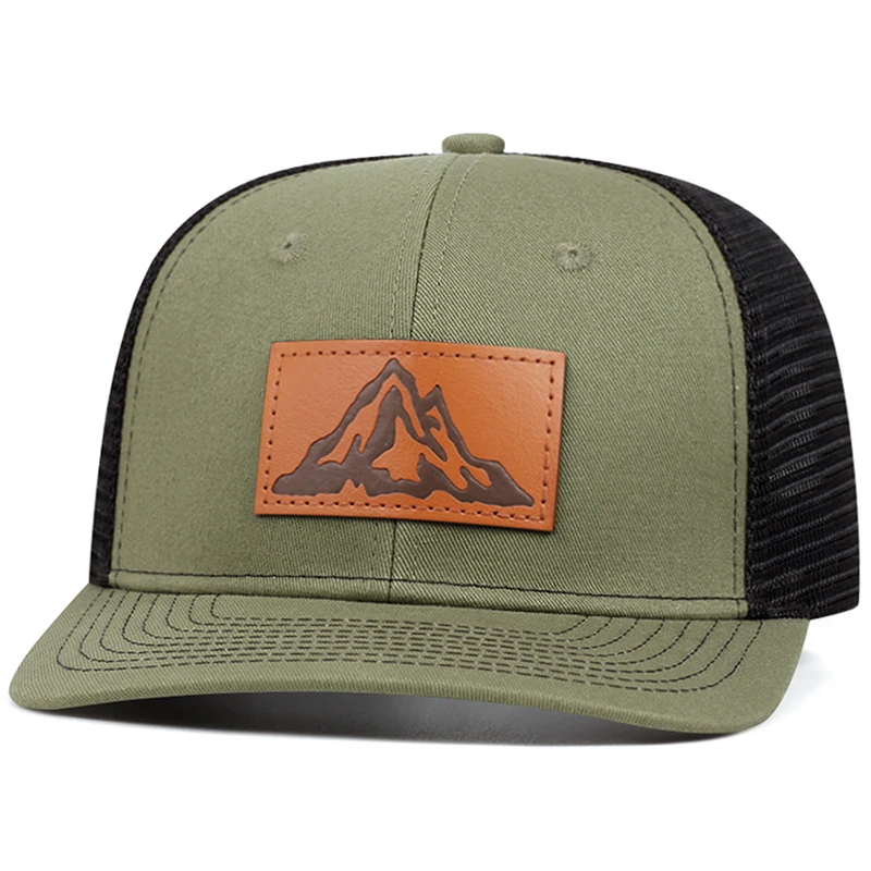 2025 Fashionable and Simple New Mesh Hat Richardson Label Mountain Printed Flat Edge Baseball Hat Outdoor Leisure Sunshade Hat