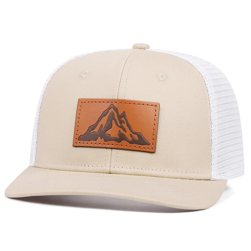 2025 Fashionable and Simple New Mesh Hat Richardson Label Mountain Printed Flat Edge Baseball Hat Outdoor Leisure Sunshade Hat