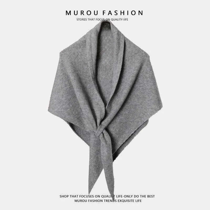 New Fashion Triangle Scarf Shawl Women's Neck Wrap Wool Blended Female Thickened Warm Shoulder Shawl Winter Gift High Quality