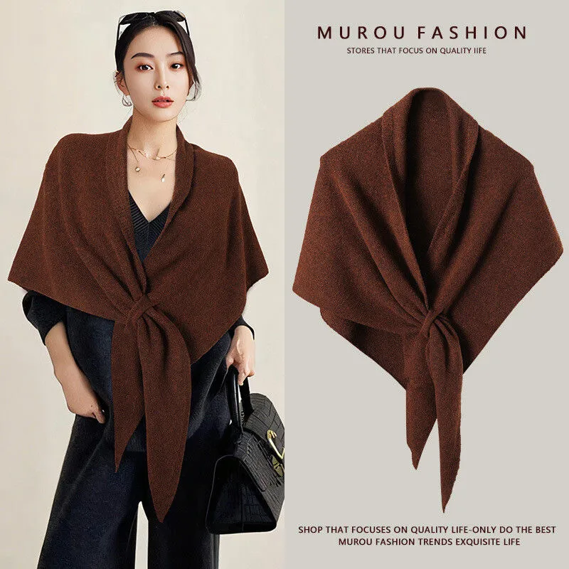 New Fashion Triangle Scarf Shawl Women's Neck Wrap Wool Blended Female Thickened Warm Shoulder Shawl Winter Gift High Quality