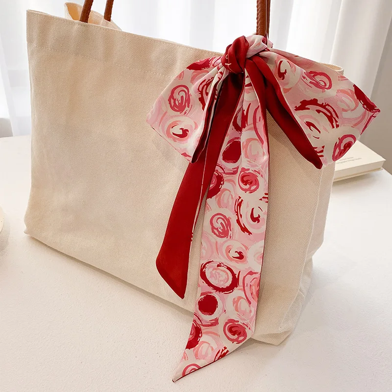 New Year-themed narrow long scarf for women Red hairband with long flowing ribbon Tie-up waist belt Professional neck scarf
