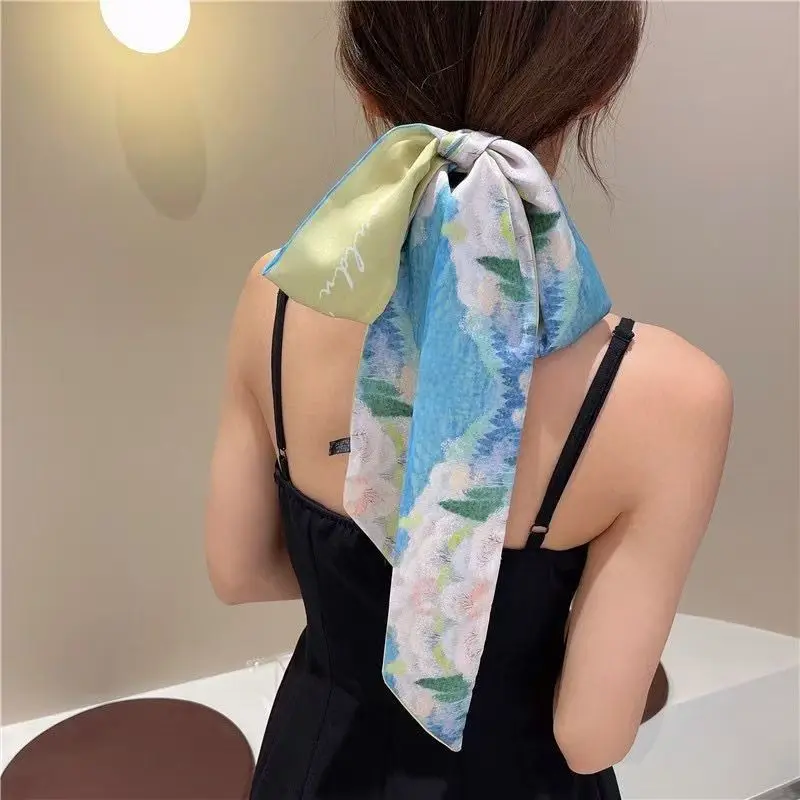 New Year-themed narrow long scarf for women Red hairband with long flowing ribbon Tie-up waist belt Professional neck scarf