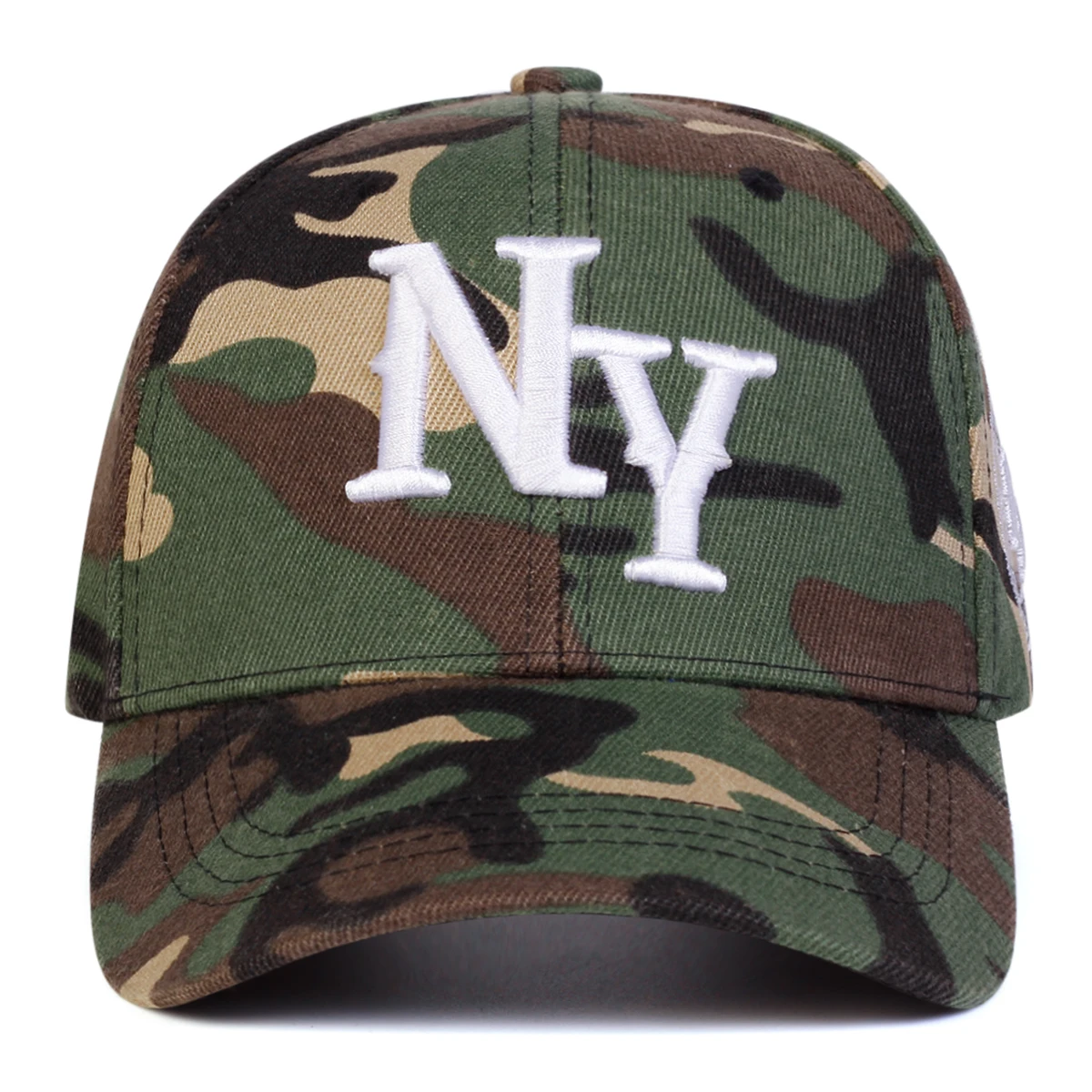 Unisex NY Letter Embroidery Camouflage Baseball Caps Spring Autumn Outdoor Adjustable Casual Hats Sunscreen Hat Sports Cap