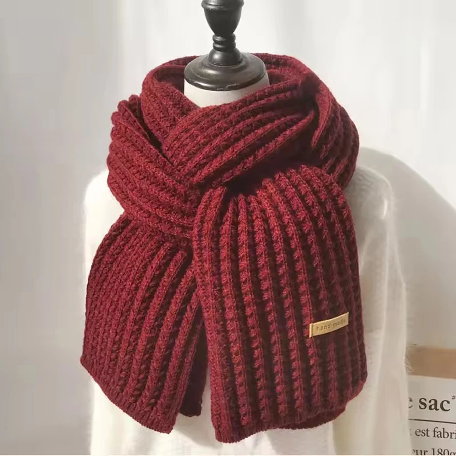 For Travel Office Warm Cashmere Scarves Neckercheif Winter Scarf Women Mens Thick Cable Knit Wrap Chunky Long Warm Scarf