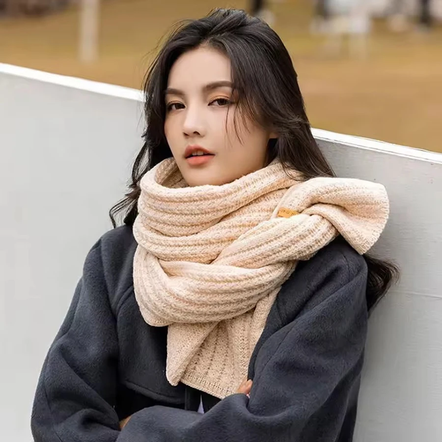 For Travel Office Warm Cashmere Scarves Neckercheif Winter Scarf Women Mens Thick Cable Knit Wrap Chunky Long Warm Scarf