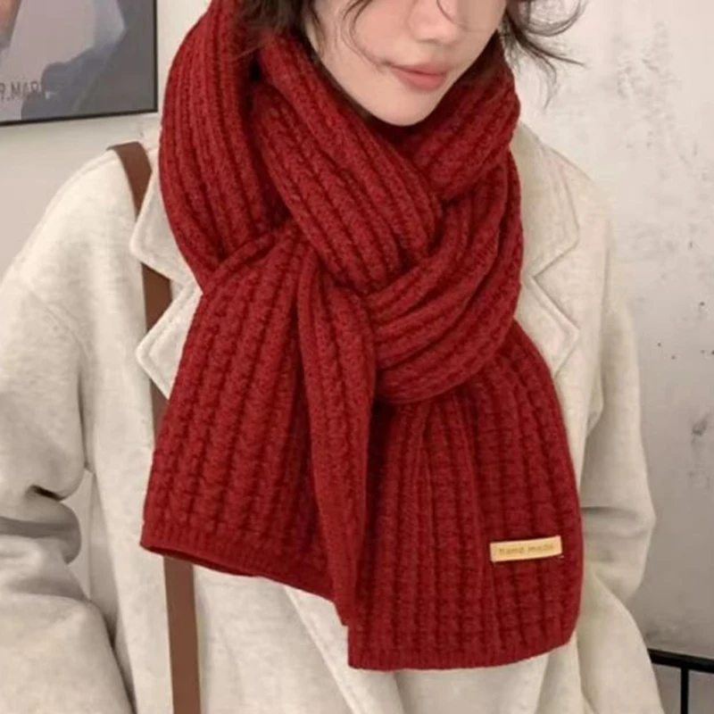 For Travel Office Warm Cashmere Scarves Neckercheif Winter Scarf Women Mens Thick Cable Knit Wrap Chunky Long Warm Scarf
