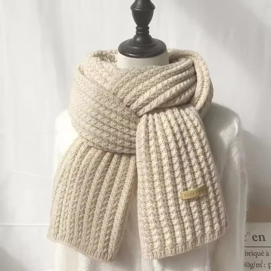 For Travel Office Warm Cashmere Scarves Neckercheif Winter Scarf Women Mens Thick Cable Knit Wrap Chunky Long Warm Scarf