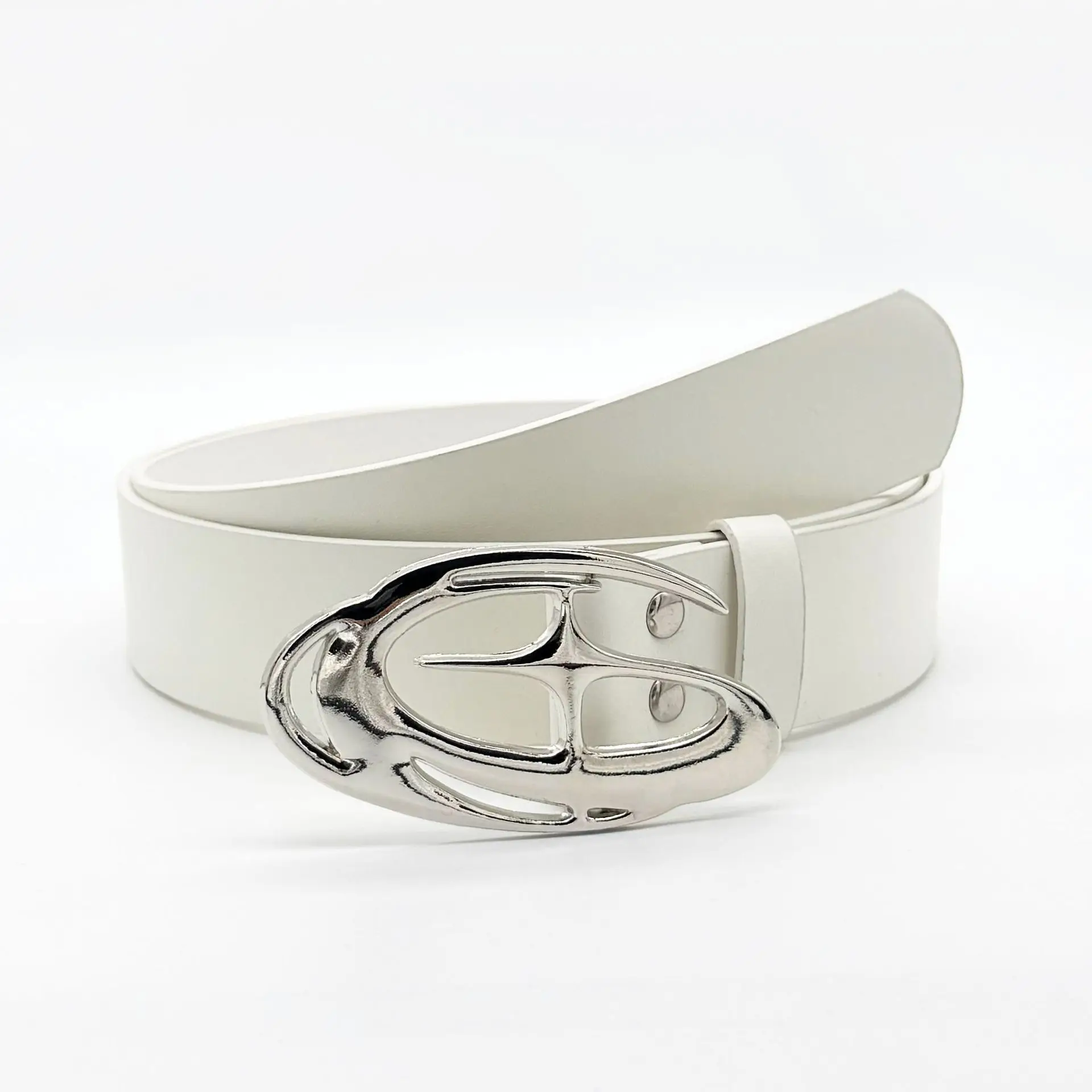 2025 Y2K Punk Hollow Waist Fake Leather Belt Fashion Gothic Accessory Buckle for Men and Women