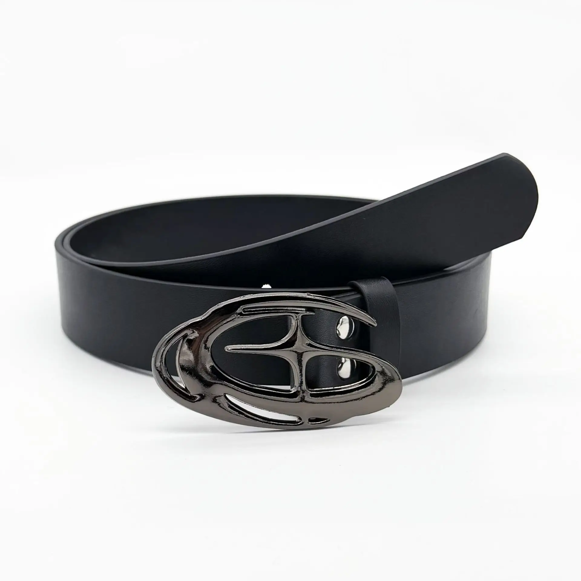 2025 Y2K Punk Hollow Waist Fake Leather Belt Fashion Gothic Accessory Buckle for Men and Women
