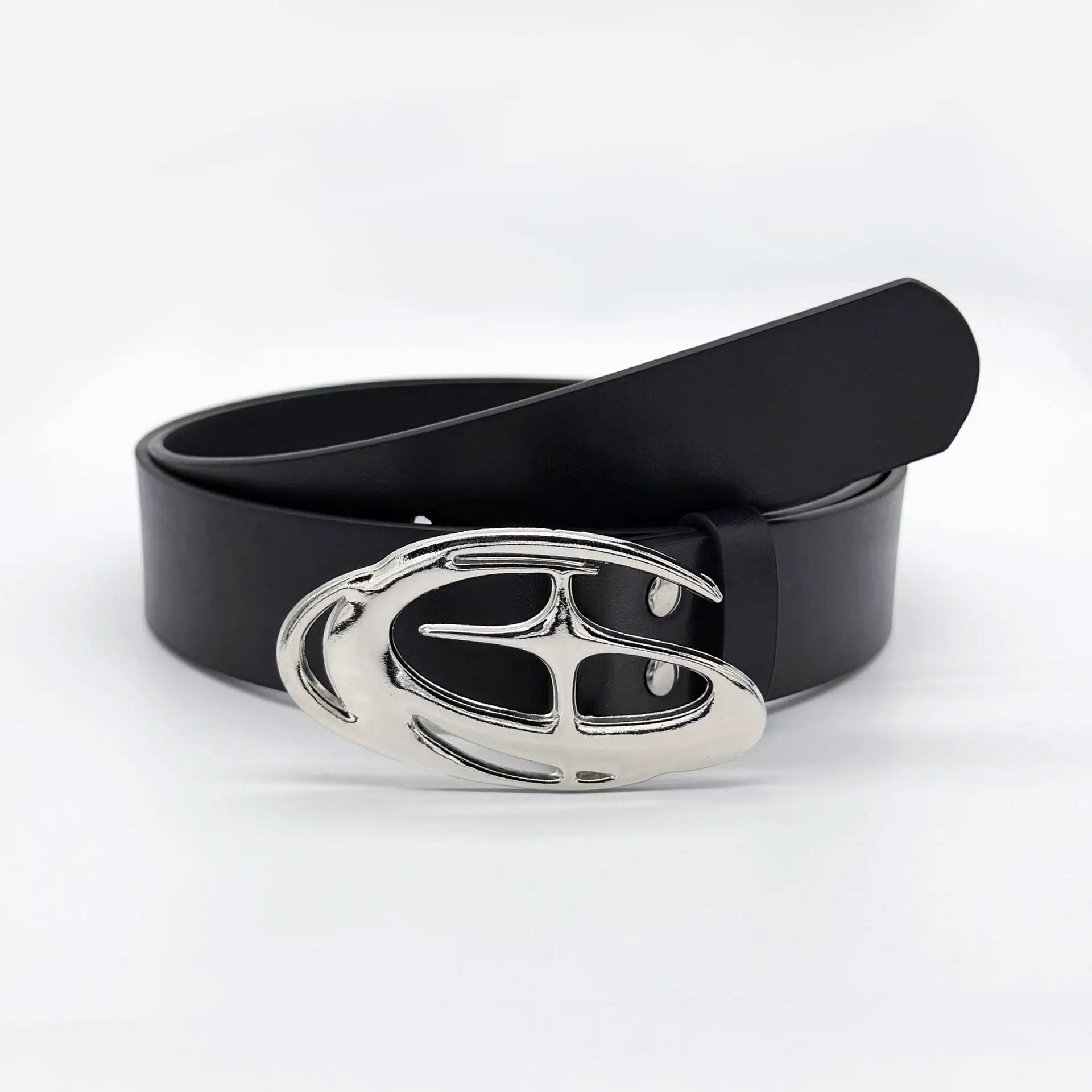 2025 Y2K Punk Hollow Waist Fake Leather Belt Fashion Gothic Accessory Buckle for Men and Women