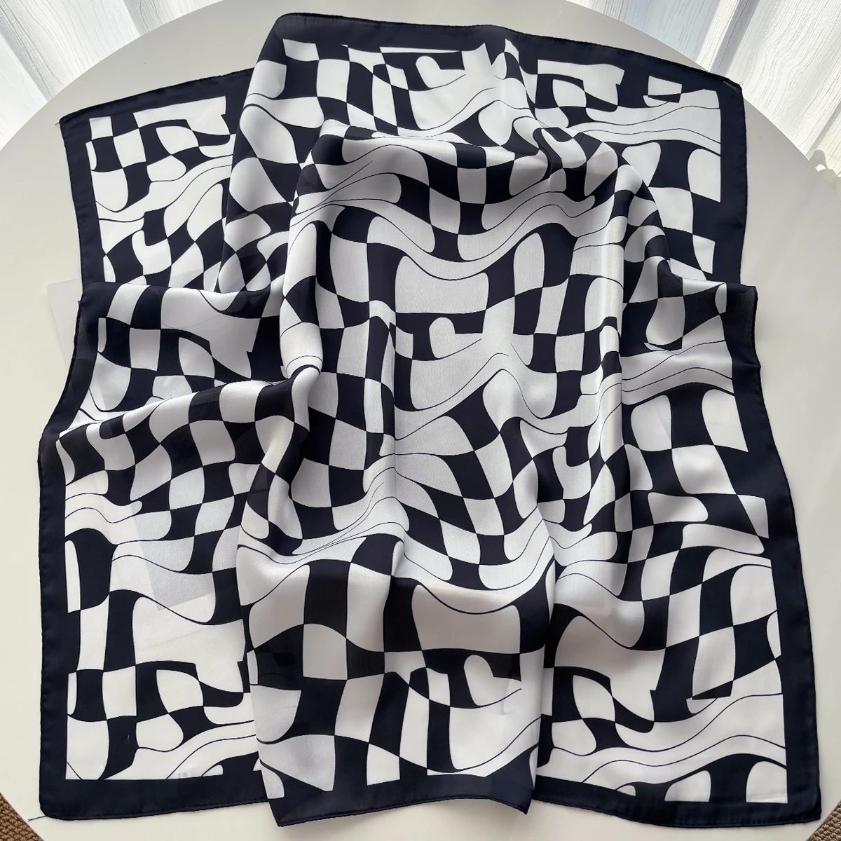 2026 Women Square Scarf Silk Imitation Print Neckerchief Bandana Lady Shawl Scarves Wrap Head Hair Band Ties