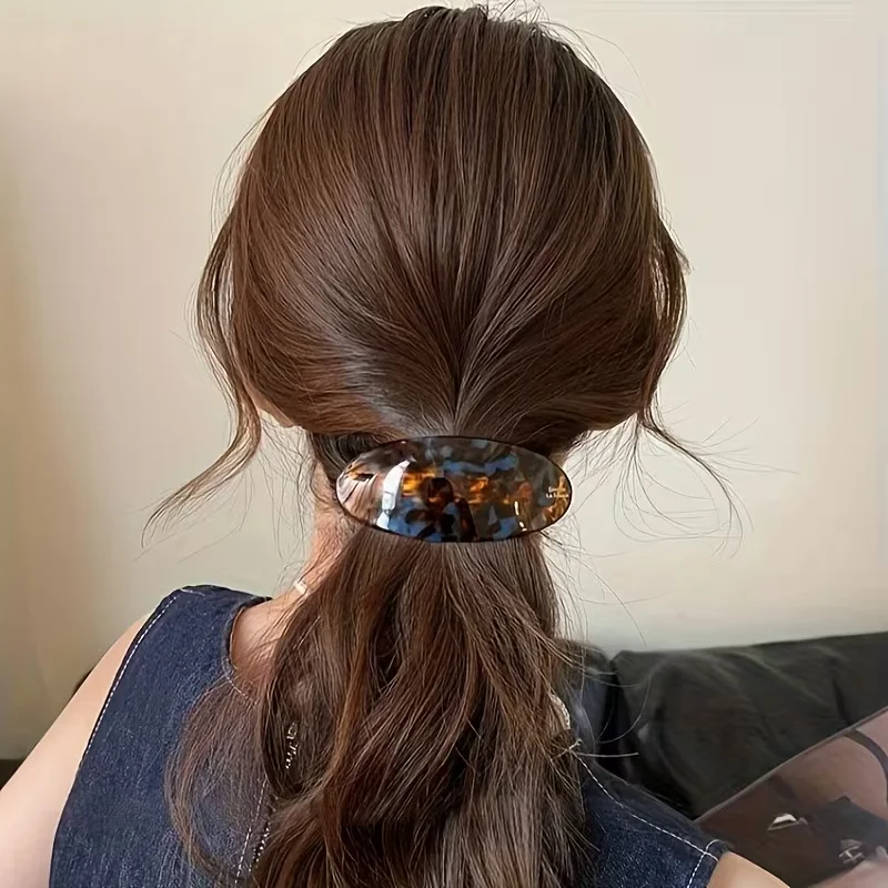 French Retro and Elegant Hair Clips - Retro Low Ponytail Clips, Oval-Shaped, Perfect for Both Casual and Formal Hairstyles