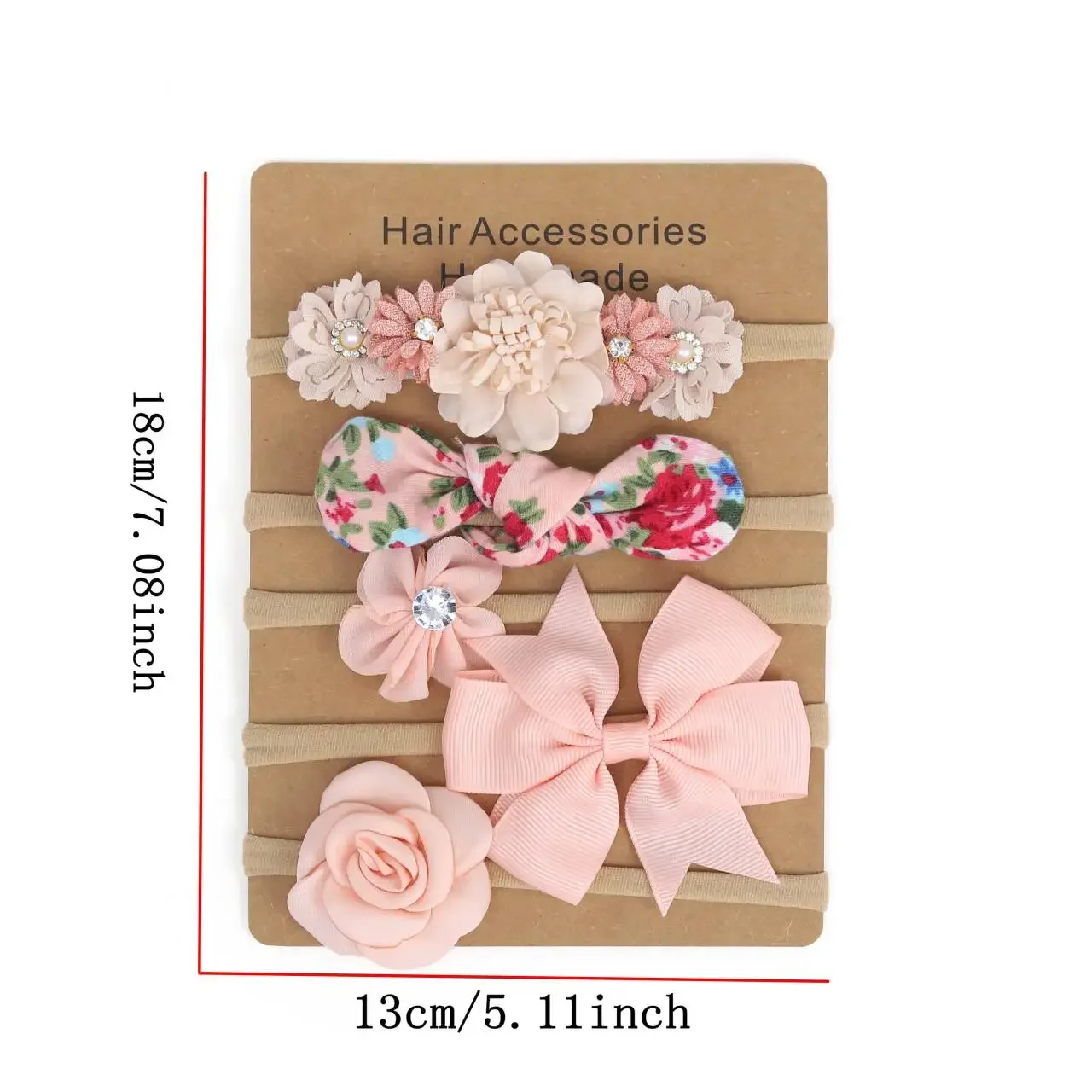 5pcs/Set Baby Girl Headband Set Cute Baby Elastic Hair Band Newborn Head Flower Toddler Headband Headwear Kids Hair Accessories