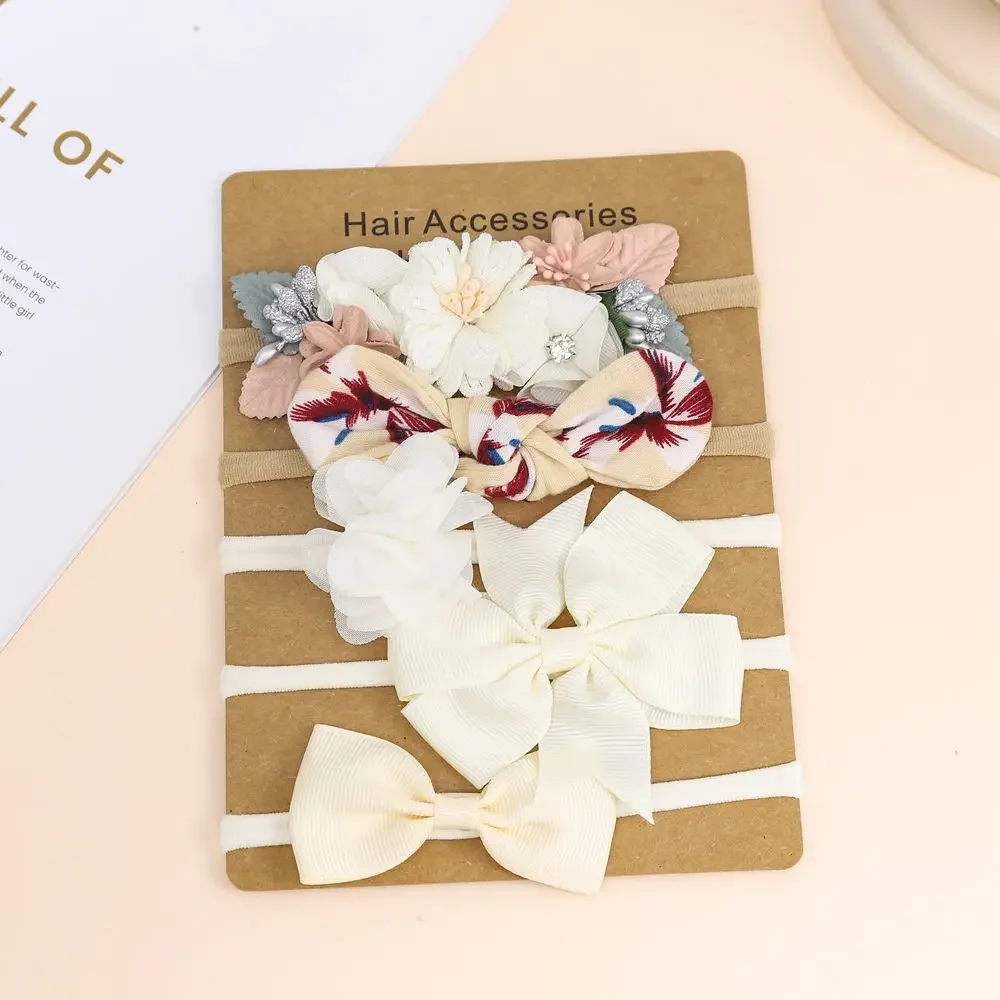 5pcs/Set Baby Girl Headband Set Cute Baby Elastic Hair Band Newborn Head Flower Toddler Headband Headwear Kids Hair Accessories