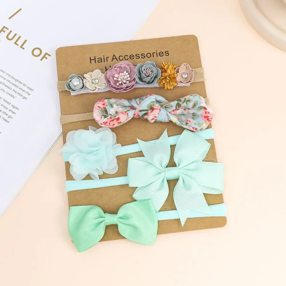 5pcs/Set Baby Girl Headband Set Cute Baby Elastic Hair Band Newborn Head Flower Toddler Headband Headwear Kids Hair Accessories