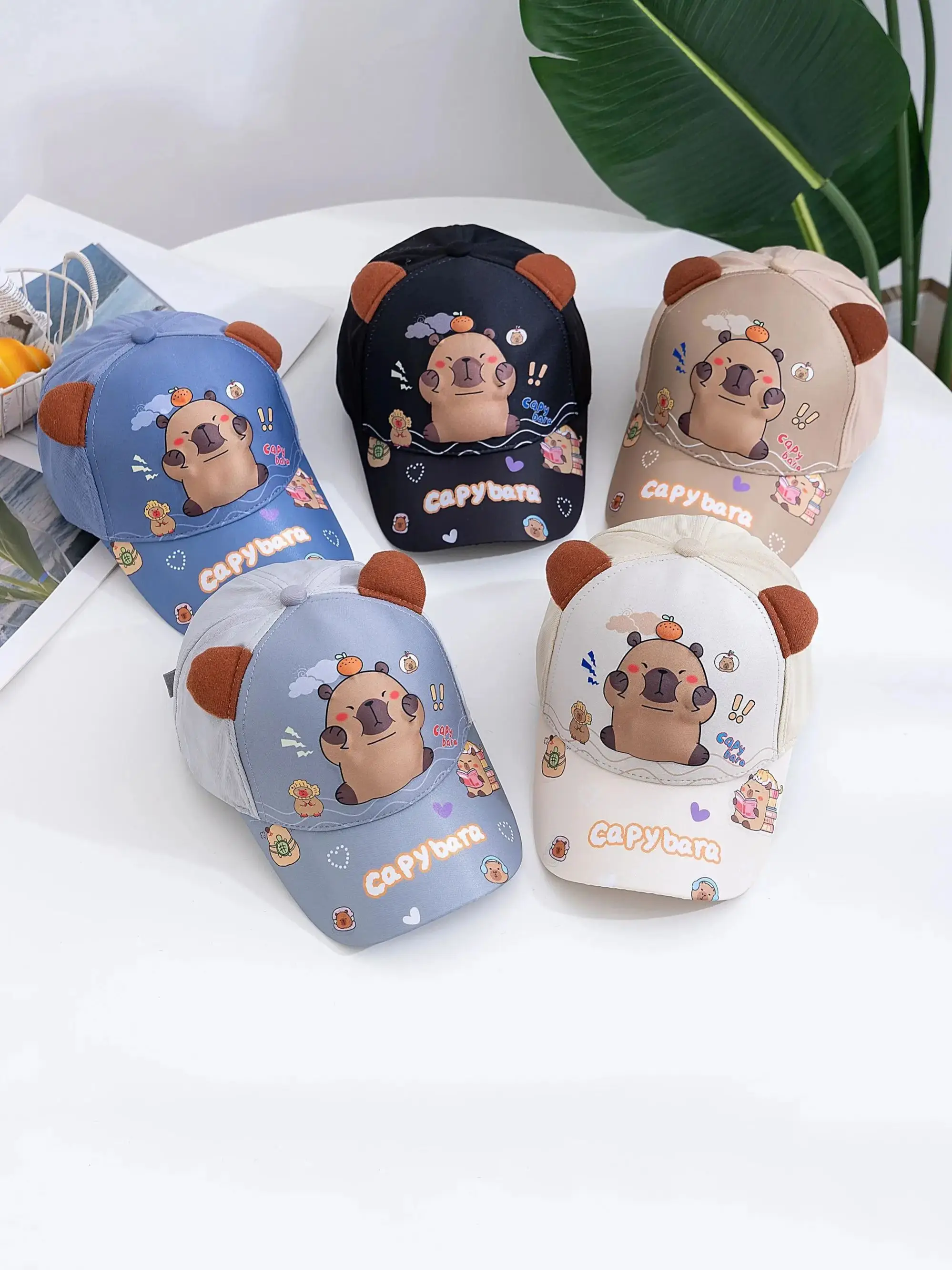 Hot Sale Children's Cartoon 3D Capybara Printed Cap Boys Girls Outdoor Sunshade Cute Kapibala Hat Lovely Kids Baseball Cap