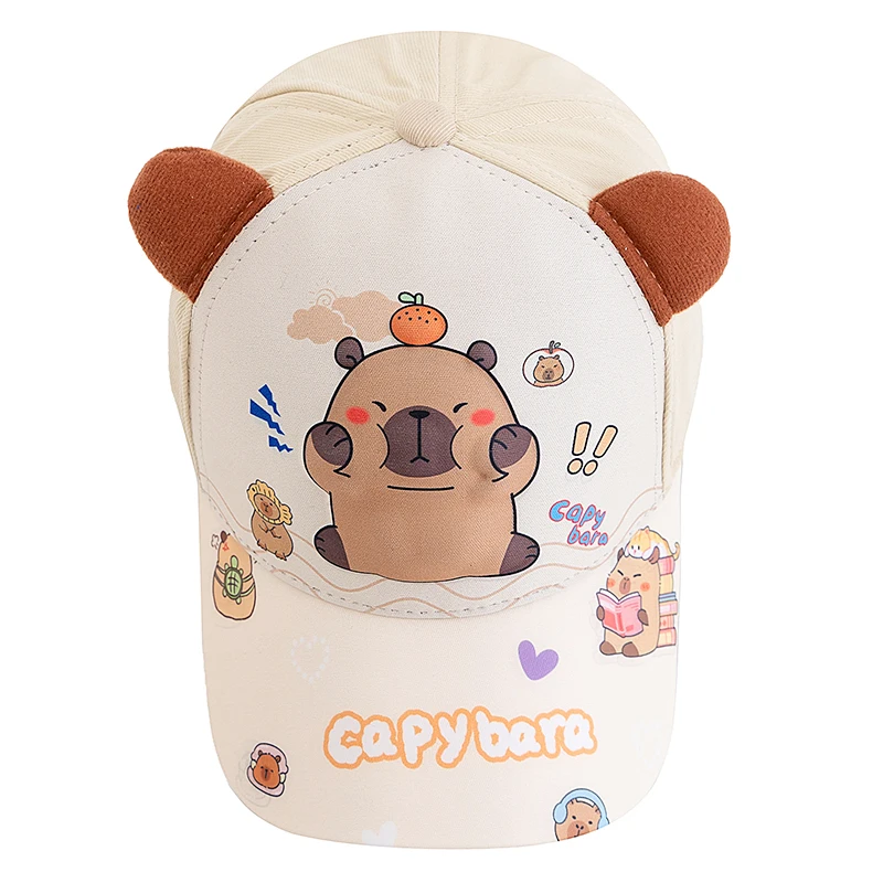 Hot Sale Children's Cartoon 3D Capybara Printed Cap Boys Girls Outdoor Sunshade Cute Kapibala Hat Lovely Kids Baseball Cap