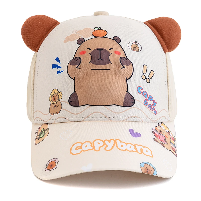 Hot Sale Children's Cartoon 3D Capybara Printed Cap Boys Girls Outdoor Sunshade Cute Kapibala Hat Lovely Kids Baseball Cap