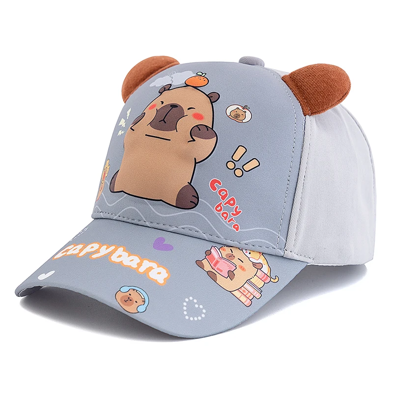 Hot Sale Children's Cartoon 3D Capybara Printed Cap Boys Girls Outdoor Sunshade Cute Kapibala Hat Lovely Kids Baseball Cap