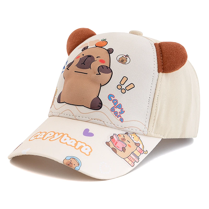 Hot Sale Children's Cartoon 3D Capybara Printed Cap Boys Girls Outdoor Sunshade Cute Kapibala Hat Lovely Kids Baseball Cap
