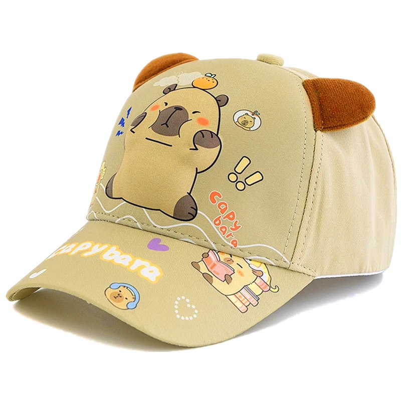 Hot Sale Children's Cartoon 3D Capybara Printed Cap Boys Girls Outdoor Sunshade Cute Kapibala Hat Lovely Kids Baseball Cap