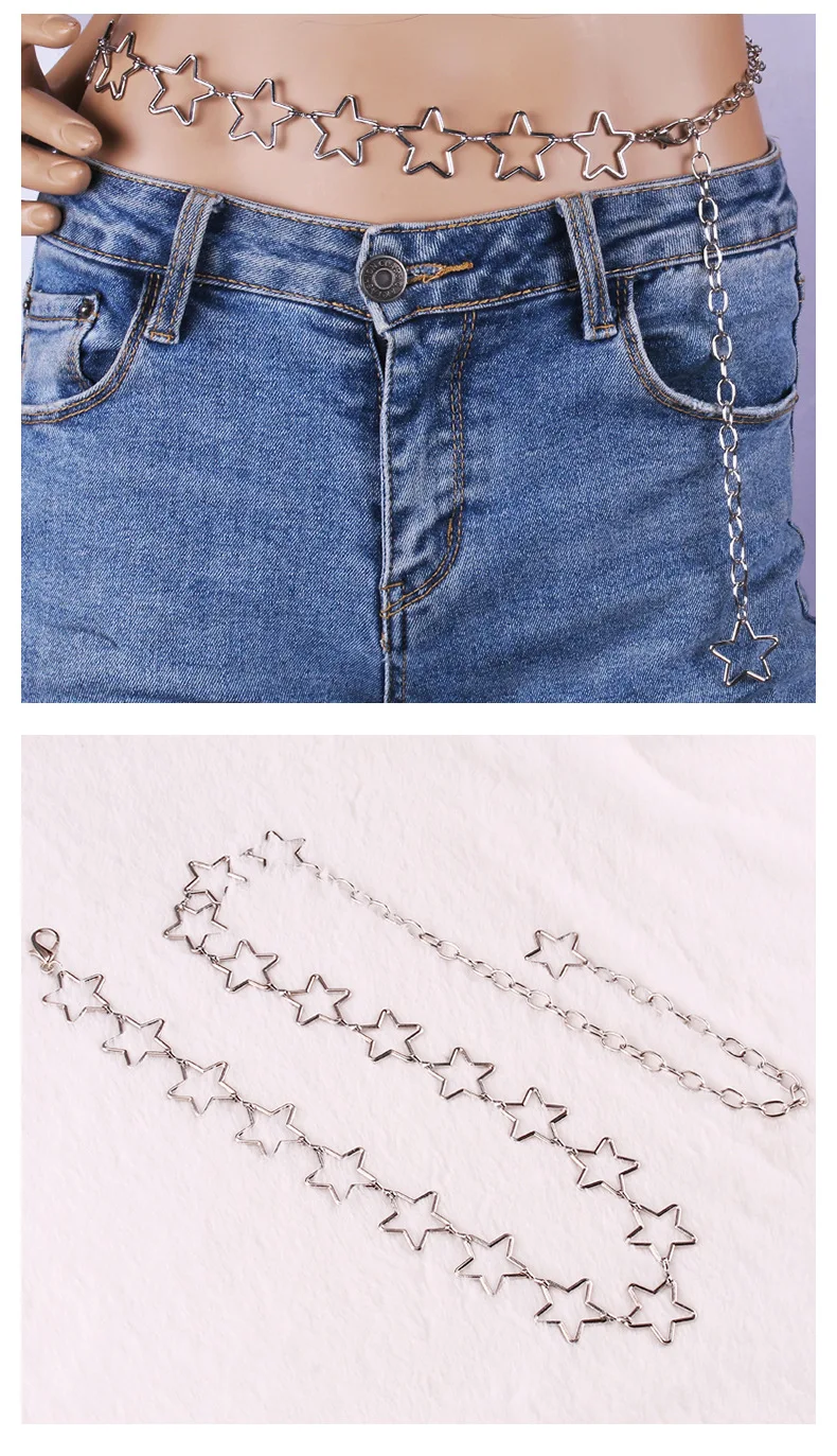 European and American Women's Sky Star Decoration Body Chain Simple and Versatile with Jeans Fashionable Waist Chain