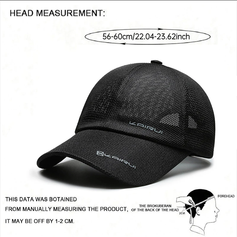 KAIRUI Breathable Full Mesh Hat Men's Trendy Baseball Hat Hip Hop Hat Women's Outdoor Leisure Sports Sunshade Hat Decorative Hat